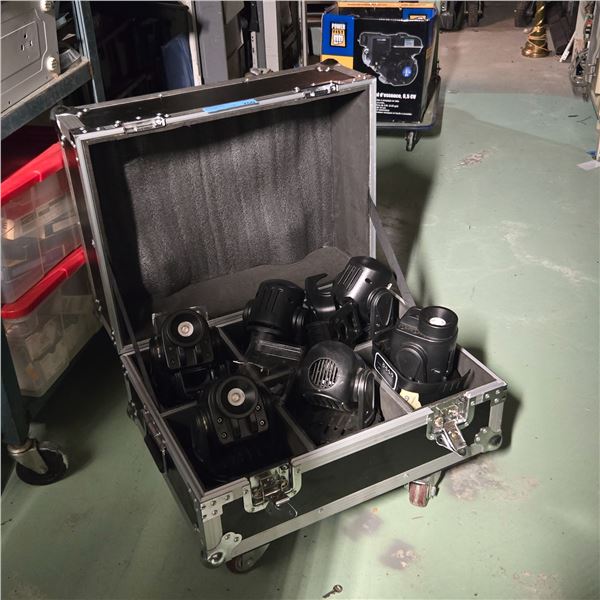 Professional Automated Moving Head Stage Lights (6 pcs) w/ Flight Case on wheels - R.V. $7,500