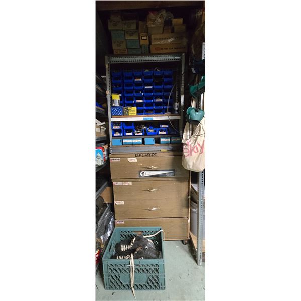 Shelf & Hardware Contents - includes Shelf & 4-Drawers Cabinet
