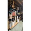 Image 1 : Group of 2 Metal Storage Shelves & Contents - includes Misc. Cables, Tapes, Electrical Components & 