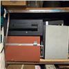 Image 2 : Group of 2 Metal Storage Shelves & Contents - includes Misc. Cables, Tapes, Electrical Components & 