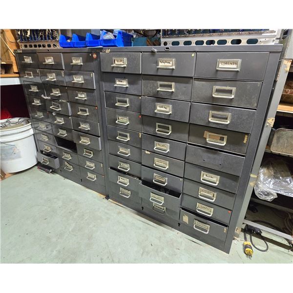 Set of 2 Metal Storage Cabinets & Hardware Contents