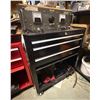 Image 1 : Black Metal Tool Box on wheels & Contents