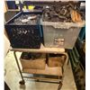Image 1 : Metal Cart & Contents - includes large group of Electrical Components, various conditions