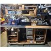 Image 1 : Garage Workstation & Contents - includes Shelf, Misc. Electrical Components, Vintage Electronic Part