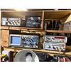 Image 4 : Garage Workstation & Contents - includes Shelf, Misc. Electrical Components, Vintage Electronic Part
