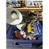 Image 5 : Garage Workstation & Contents - includes Shelf, Misc. Electrical Components, Vintage Electronic Part