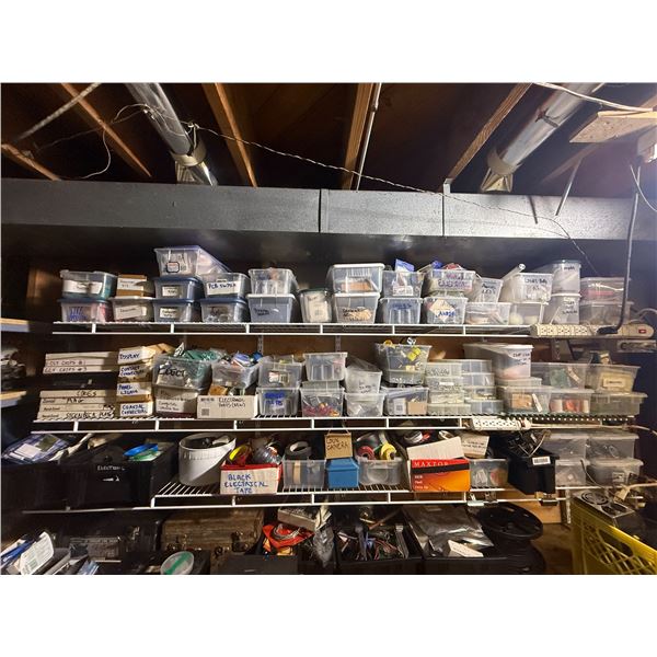 Wall-Mounted White Shelves & Hardware, Misc. Content - Bidder is responsible for dismantlement