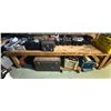 Image 1 : Wooden Workbench & Contents - includes Hand Tools, Hardware, Vintage Chest & More