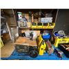 Image 2 : Large Blue Workbench & Contents - includes Hardware, Wooden Shelf, Car Jumper & Copper Cables