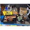 Image 3 : Large Blue Workbench & Contents - includes Hardware, Wooden Shelf, Car Jumper & Copper Cables