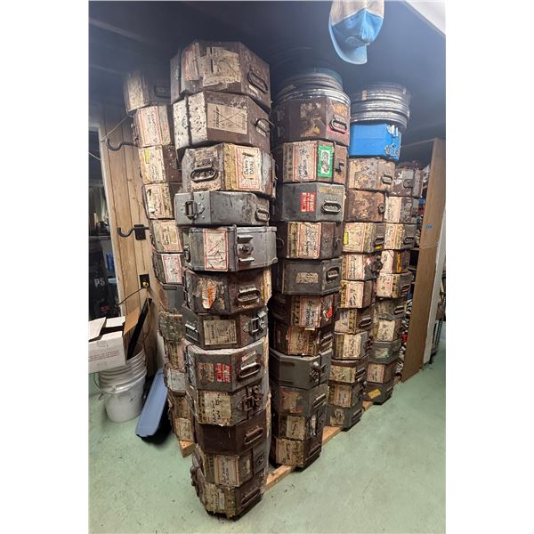 Vintage Octagonal Metal Film Reel Shipping Cases - Stack of 50+