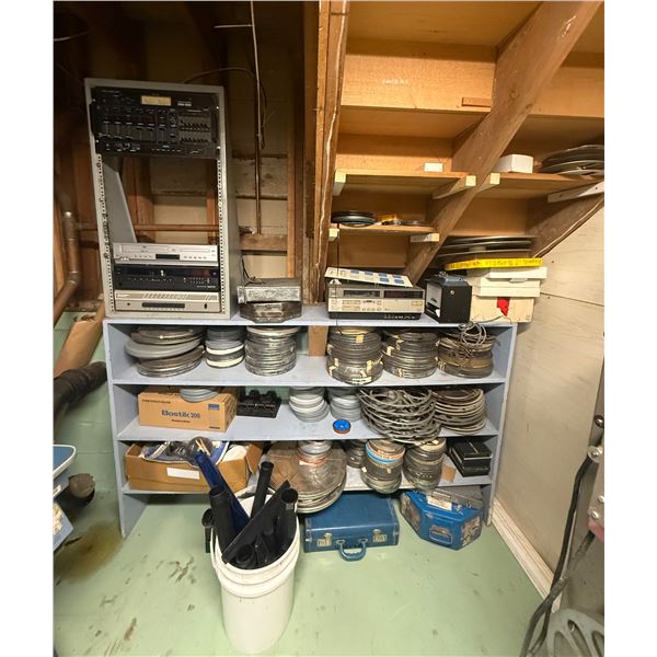 Large Group of Film Reels & Vintage Electronics
