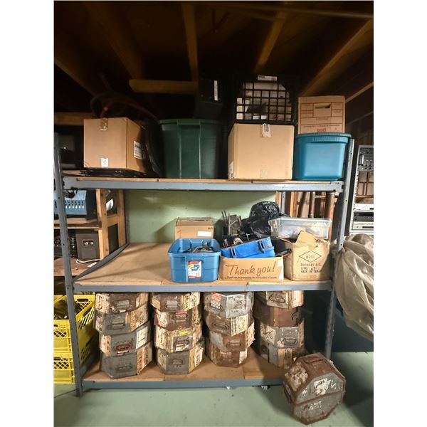Heavy-Duty 3-Tier Steel Industrial Shelving Unit with Assorted Hand Tools, Metal Film Shipping Cases