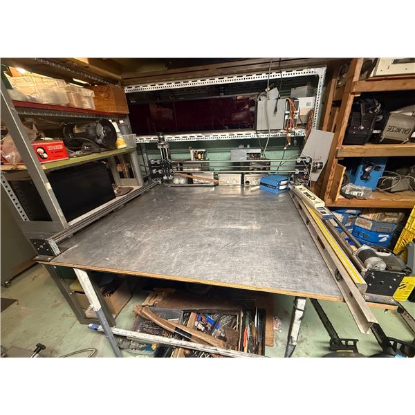 Industrial Stainless Steel Work Table w/Various Electronic Components/Lever's, Etc.