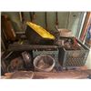 Image 5 : Vintage Bench Grinder, Hand Saws, Axe & Assorted Hand Tools with Storage Bins