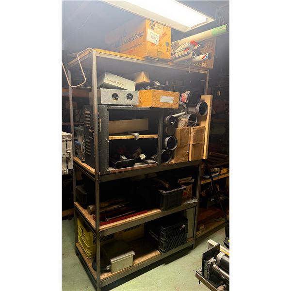 Industrial Steel Shelving Unit with Projector Carbon Arc Rods, Welding Wire & Media Hardware Parts