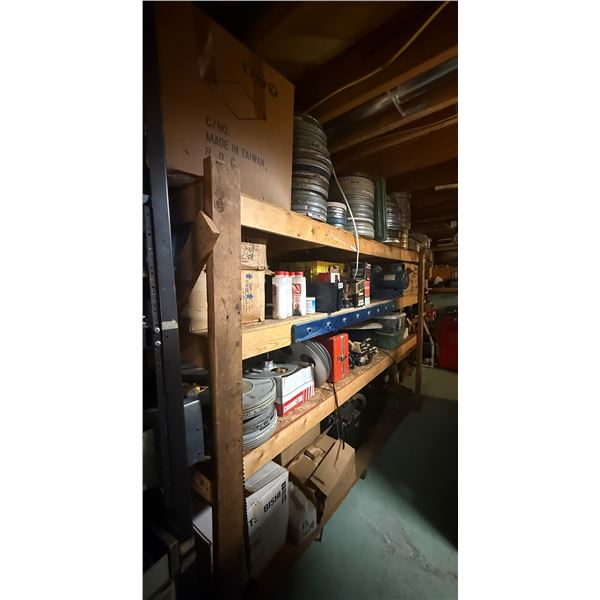 Shelf Workshop & Film Studio Lot: EG&G Rotron Blower, 2-Way Radios, 35mm Film Reels & Electrical Gea