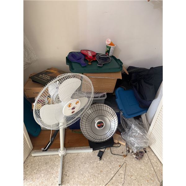 Group of Misc - Games, Fan/Heater, Ping Pong, CD cases, Supplies, Ettc.
