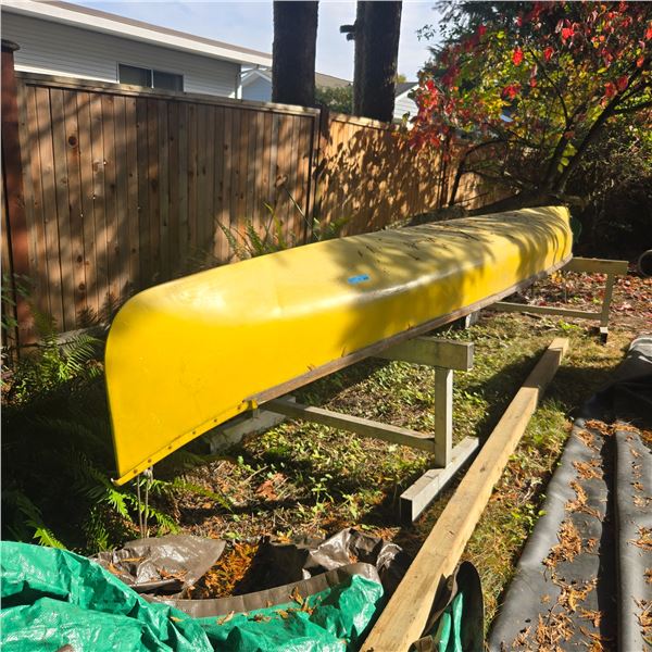 Vintage Yellow Canoe w/Stand
