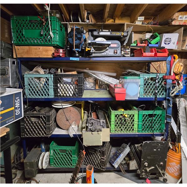 Workshop Shelving & Shop Clearance: Ryobi Sander, Vintage Stark Oscilloscope, Power Supplies, Hardwa