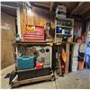 Image 1 : Workshop Bench Station: Mastercraft Tool Box, Delta Drill Press, Storage Cabinet, Tools & Shop Suppl