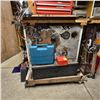 Image 2 : Workshop Bench Station: Mastercraft Tool Box, Delta Drill Press, Storage Cabinet, Tools & Shop Suppl
