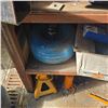 Image 3 : Workshop Shelving - Air Tank, Torque Converter, Jack Stands, Hitch Mount & Shop Supplies