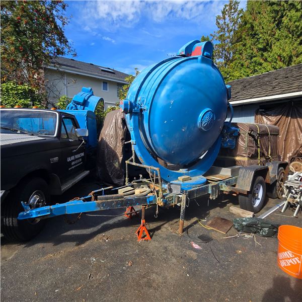 Vintage General Electric 60-Inch Carbon Arc Anti-Aircraft Searchlight on Tandem-Axle Trailer w/Gener