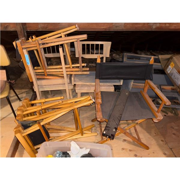 Group of Various Directors Chairs (Attic)