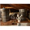 Image 1 : Large Stacks of Metal 35mm Film Canisters, Ceiling Fan Light Fixture & Lighting Tracks / Extrusions 