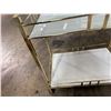 Image 11 : Brass Two Tier Bar Cart (Comsetic Wear/ Chipped Glass)28"x17"x29"