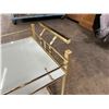 Image 12 : Brass Two Tier Bar Cart (Comsetic Wear/ Chipped Glass)28"x17"x29"