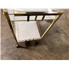 Image 15 : Brass Two Tier Bar Cart (Comsetic Wear/ Chipped Glass)28"x17"x29"