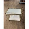 Image 1 : Brass Two Tier Bar Cart (Comsetic Wear/ Chipped Glass)28"x17"x29"