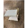 Image 3 : Brass Two Tier Bar Cart (Comsetic Wear/ Chipped Glass)28"x17"x29"