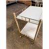 Image 5 : Brass Two Tier Bar Cart (Comsetic Wear/ Chipped Glass)28"x17"x29"