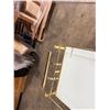 Image 9 : Brass Two Tier Bar Cart (Comsetic Wear/ Chipped Glass)28"x17"x29"