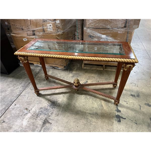 Councill Furniture Craftsmen Sofa Table with Glass Insert 60"x22"x34"