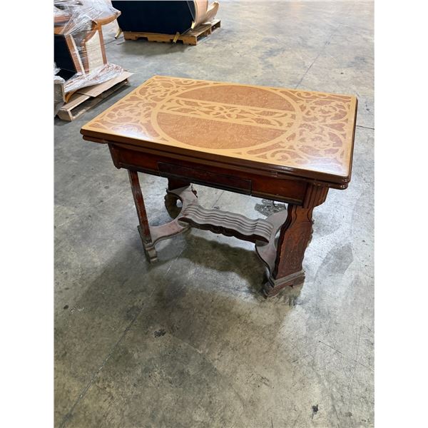 Antique Enamel Top Table with Pull Out Sides and Drawer 40"x26"x31"
