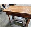 Image 3 : Antique Enamel Top Table with Pull Out Sides and Drawer 40"x26"x31"