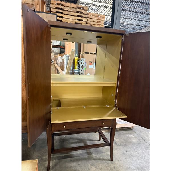 Century Furniture 2PC Lighted Bar Cabinet 40"x22"x79"