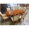 Image 3 : Hickory Manafacturing  Maple Inlaid Dinning Room Table 73"x41"x31" with 8 Hickory White Upholstered 