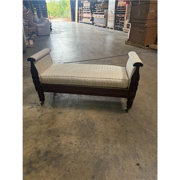 Hickory Chair Company Mahogany Upholstered Bench  52"x19"x20"