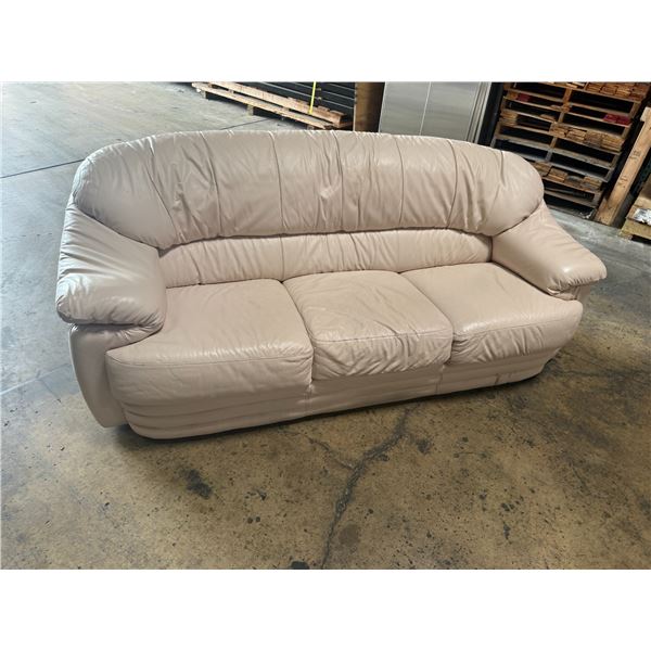 Cream Color Made In Italy Couch 84"x36"x16" Model NAT752 3STR (Cosmetic Wear)