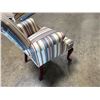 Image 10 : Style Upholstering  Inc. Queen Anne Style Striped Winback Chair 27"x27"x17"