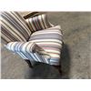 Image 12 : Style Upholstering  Inc. Queen Anne Style Striped Winback Chair 27"x27"x17"