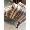 Image 6 : Style Upholstering  Inc. Queen Anne Style Striped Winback Chair 27"x27"x17"