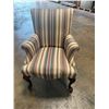 Image 1 : Style Upholstering  Inc. Queen Anne Style Striped Winback Chair 27"x27"x17"