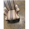 Image 3 : Style Upholstering  Inc. Queen Anne Style Striped Winback Chair 27"x27"x17"
