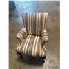 Image 4 : Style Upholstering  Inc. Queen Anne Style Striped Winback Chair 27"x27"x17"